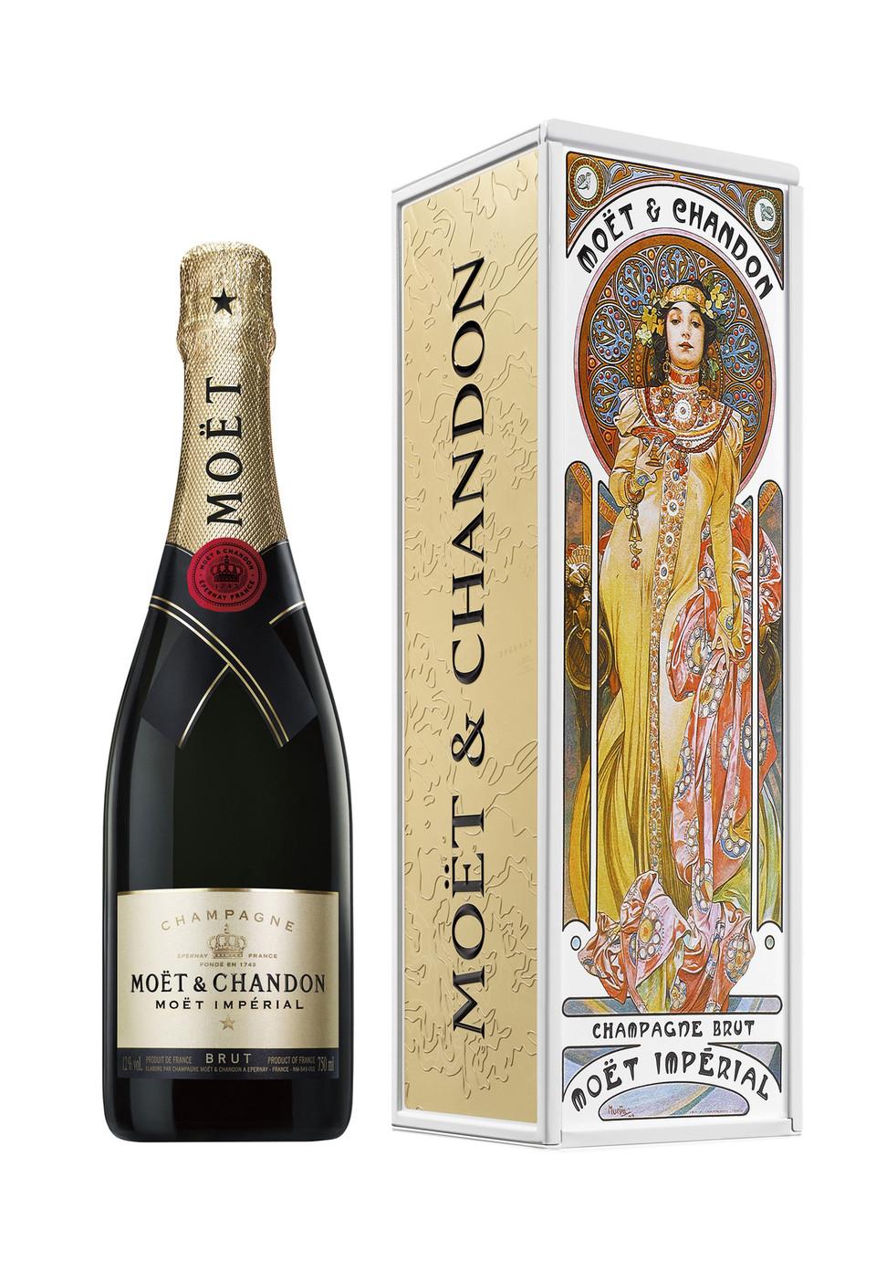 MOËT & CHANDON MOËT IMPERIAL MUCHA GIFT BOX PINK 