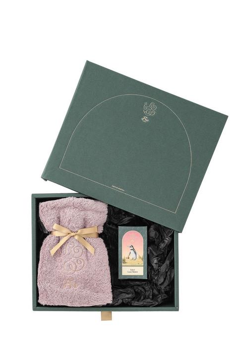 オーガニックコットン ハンドタオル & Foo Tokyo バスオイル Luxe Flower 1本 ギフトセット ピンク - #1