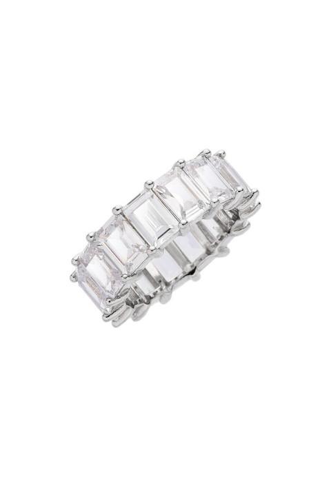 THE EMERALD CUT PAVE' RING シルバー - #1
